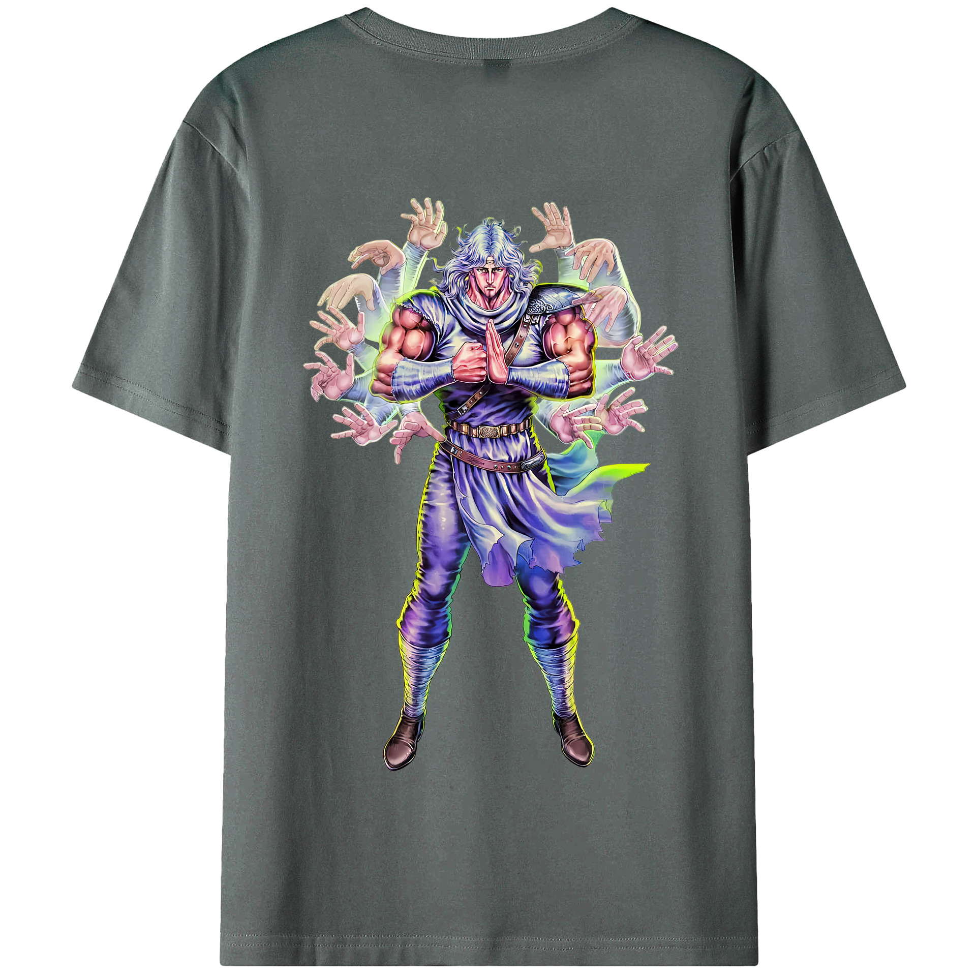 （画像用） 北斗の拳 Fist of the North Star 綿100％半袖Tシャツ（背面プリント）
